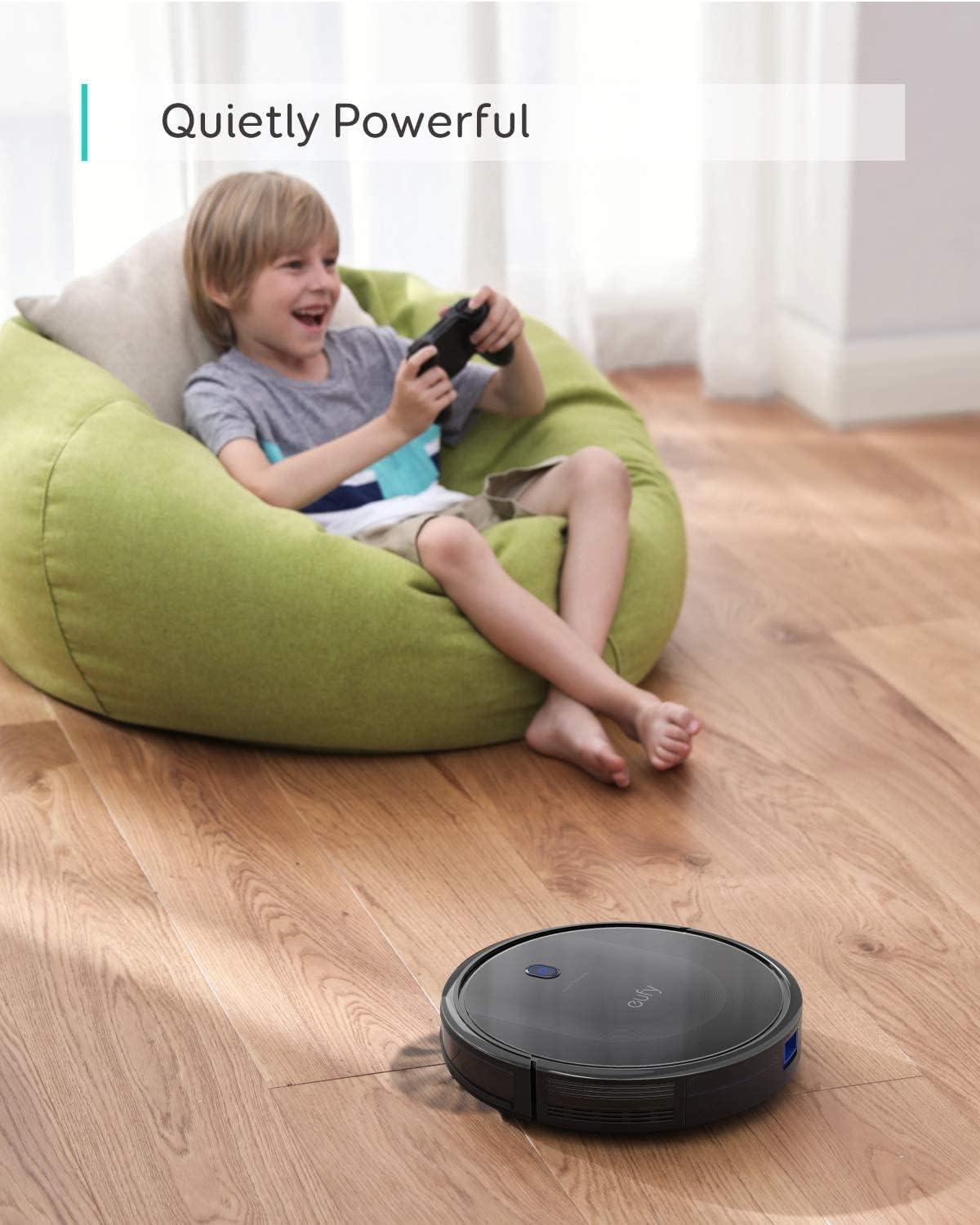 imageeufy Robot Vacuum 11S MAX Super Thin Powerful Suction Quiet SelfCharging Robotic Vacuum Cleaner Cleans Hard Floors to MediumPile Carpets Black0111S Max