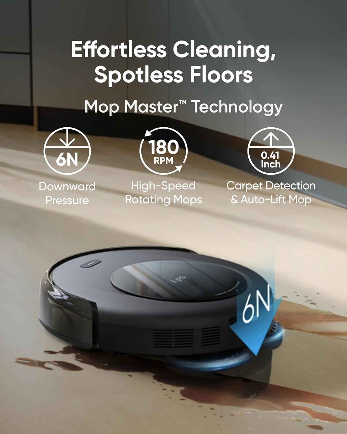 imageeufy Robot Vacuum Omni C20 Robot Vacuum and Mop Combo Self Emptying Auto Mop Washing and Auto Drying for HandsFree Cleaning 7000 Pa Powerful Suction Renewed AcceptableC20