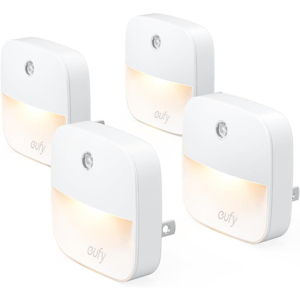 imageeufy by Anker Plugin Night Light Warm White LED DusktoDawn Sensor Bedroom Bathroom Kitchen Hallway Stairs Energy Efficient Compact Light 4Pack4Pack