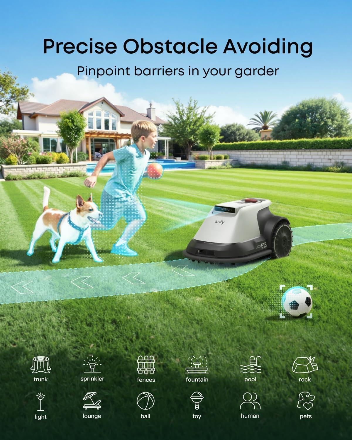 imageeufy E15 Robot Lawn MowerMax 02 AcresWireless Robot Mower with Auto MappingVision NavigationMultiZone Management Official Accessories Blade Disc 1