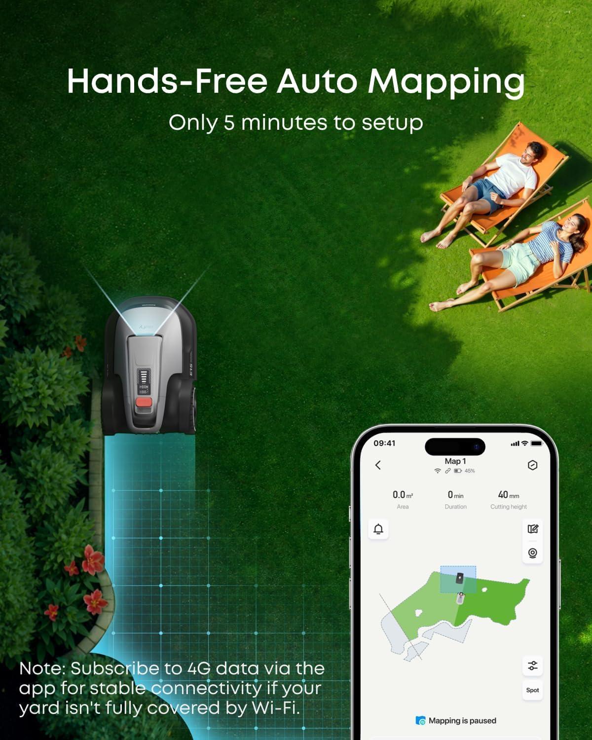imageeufy E18 Robot Lawn MowerMax 03 AcresWireless Robot Mower with Auto MappingVision NavigationMultiZone Management Official Accessories Blade Disc 1