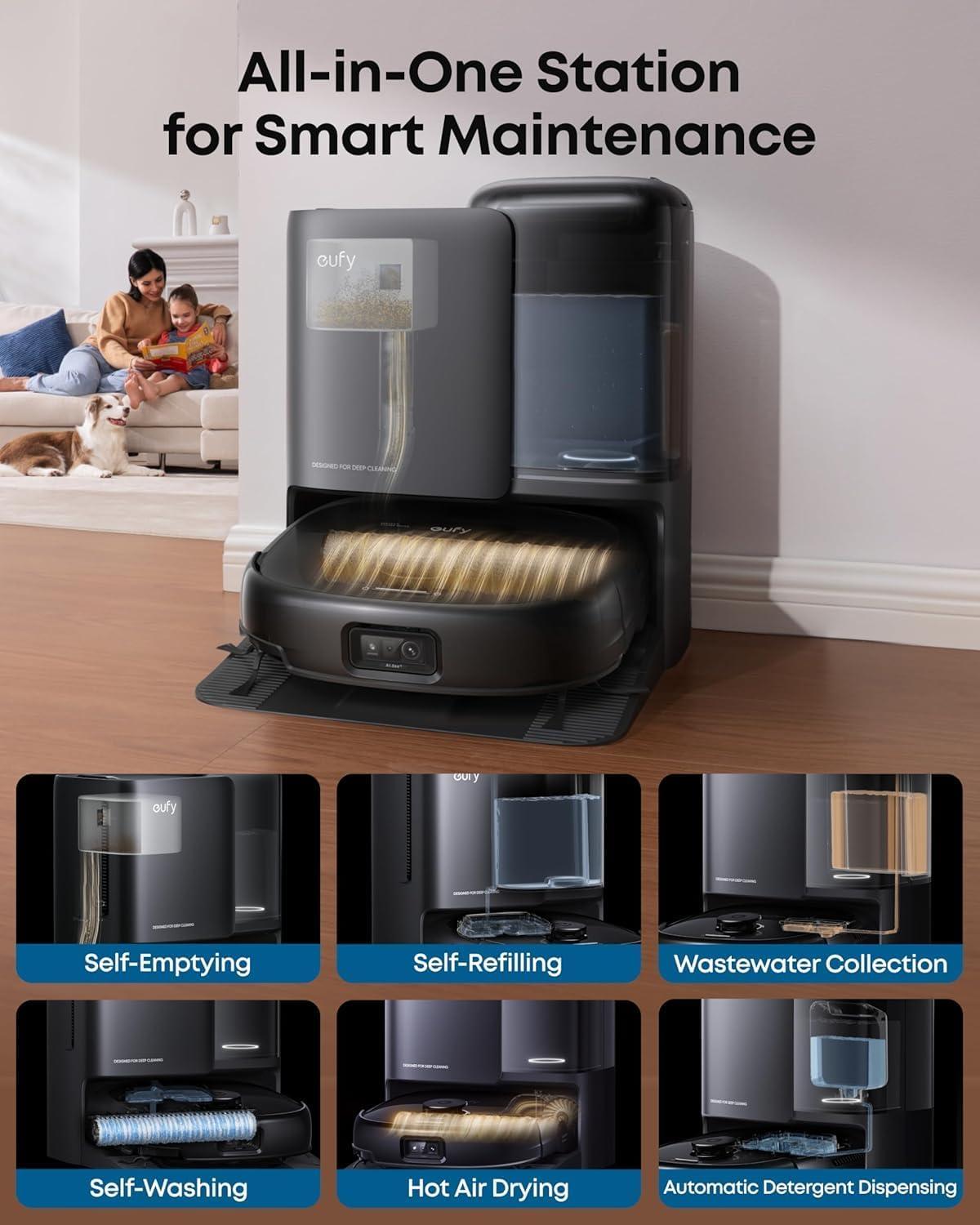 imageeufy E25 Omni Robot Vacuum and Mop ComboHydroJet System 20000Pa Turbo Suction ZeroTangle Design AutoEmpty amp SelfCleaning AllinOne Station Official Replacement Parts Kit
