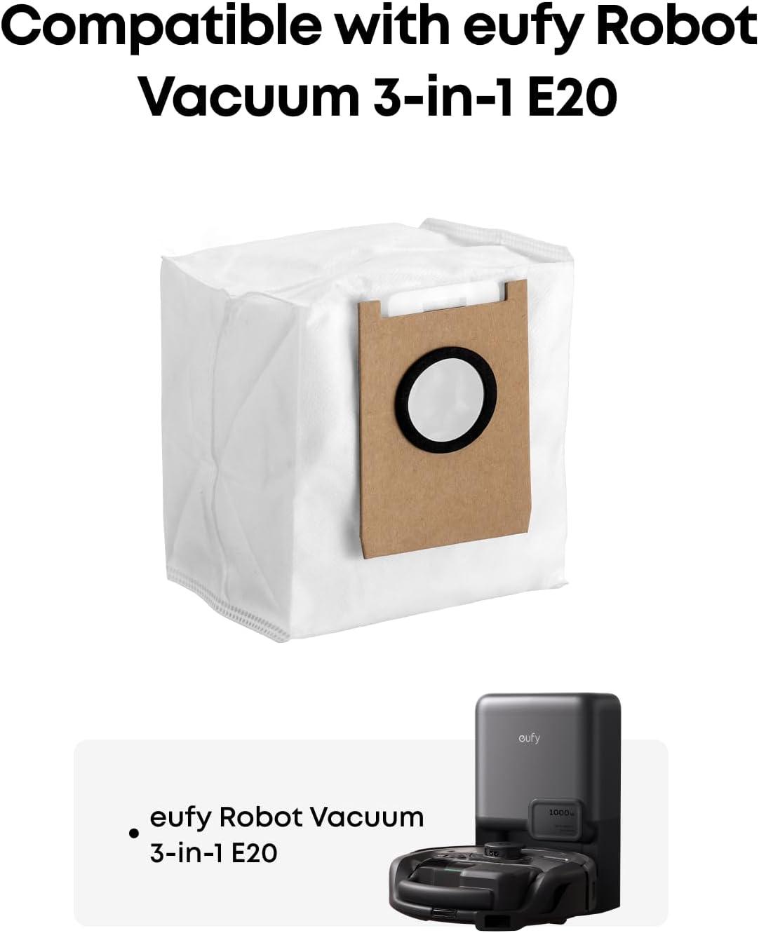 imageeufy Official 3x Dust Bags 3L Capacity Up to 75 Days Use Compatible with eufy 3in1 E20
