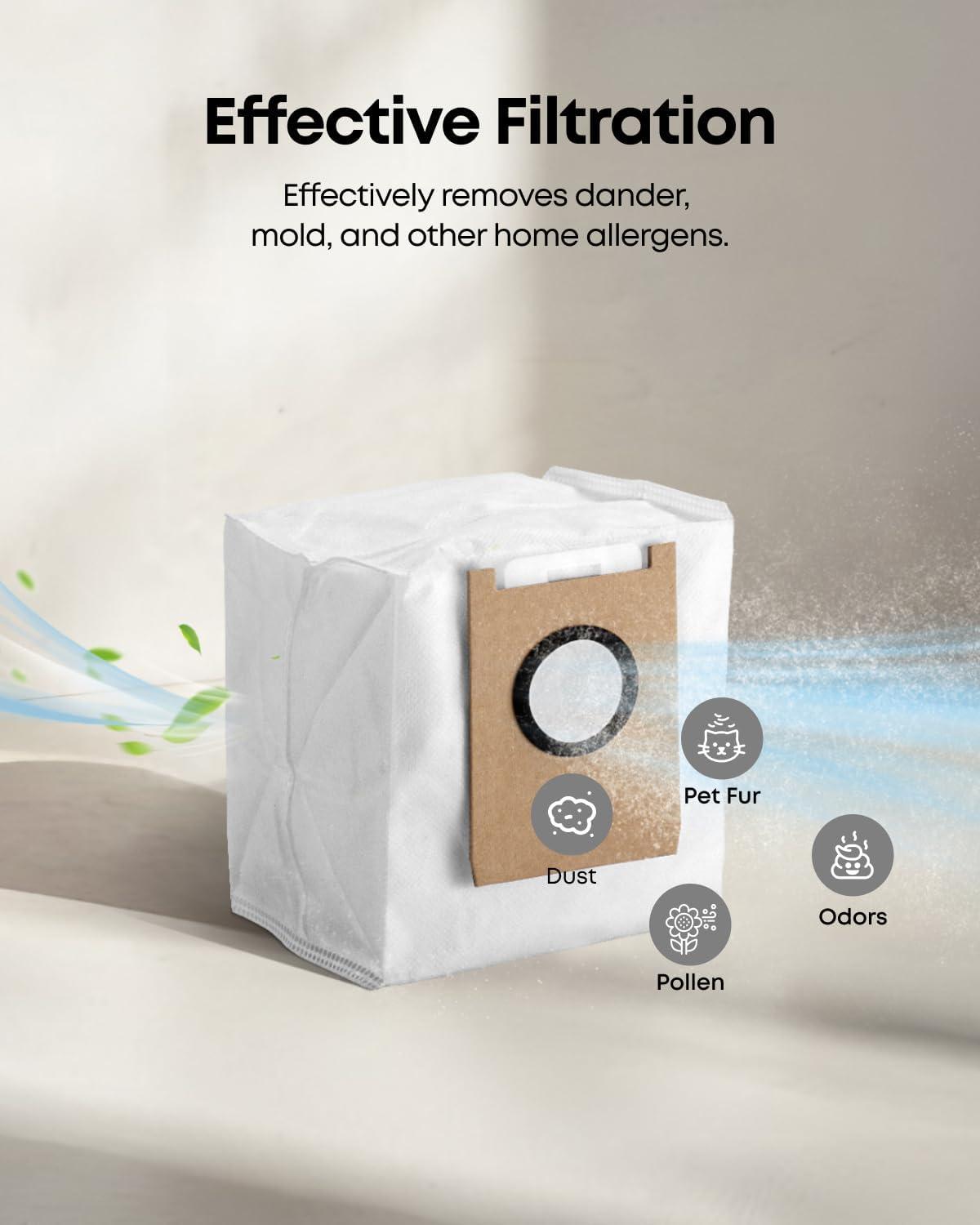 imageeufy Official 3x Dust Bags 3L Capacity Up to 75 Days Use Compatible with eufy 3in1 E20