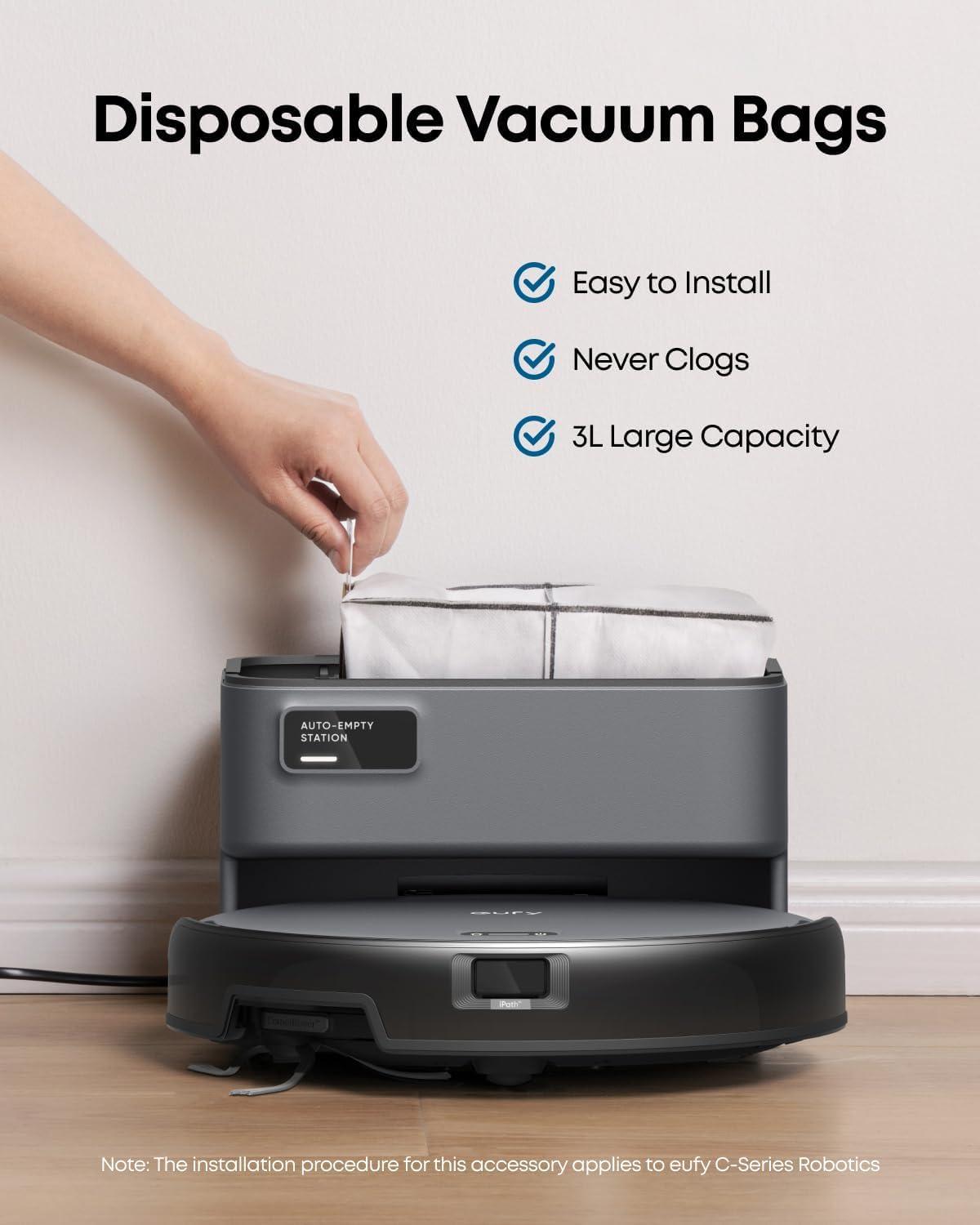 imageeufy Robot Vacuum C10 with Self Emptying 8 Weeks Hands Free Advanced Smart Mapping with LiDAR Navigation 285Inch Slim Design Powerful Suction Edge Expansion Brush for Pet Hair 6 Pack Dust Bag