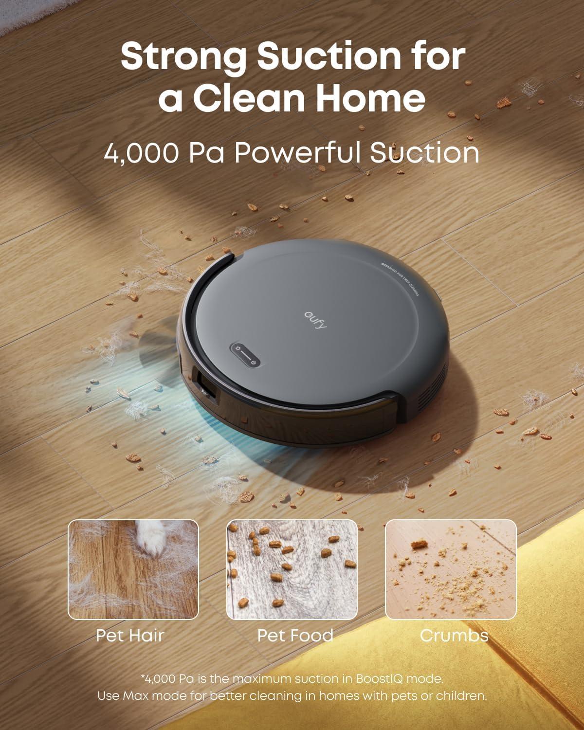imageeufy Robot Vacuum C10 with Self Emptying 8 Weeks Hands Free Advanced Smart Mapping with LiDAR Navigation 285Inch Slim Design Powerful Suction Edge Expansion Brush for Pet Hair 6 Pack Dust Bag