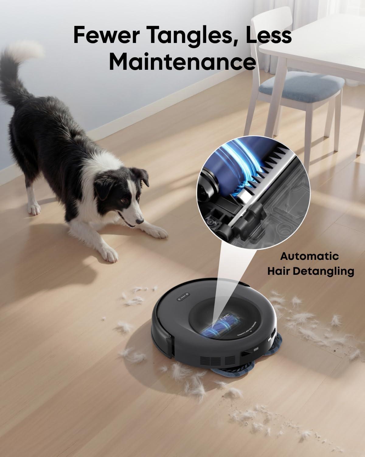 imageeufy Robot Vacuum E25 20000 Pa SuctionHydroJet AlwaysClean Roller Mop AllinOne Robot Vacuum and Mop Combo EdgetoCorner Cleaning ZeroTangle Design AI Obstacle Avoidance UpgradedC20 Omni
