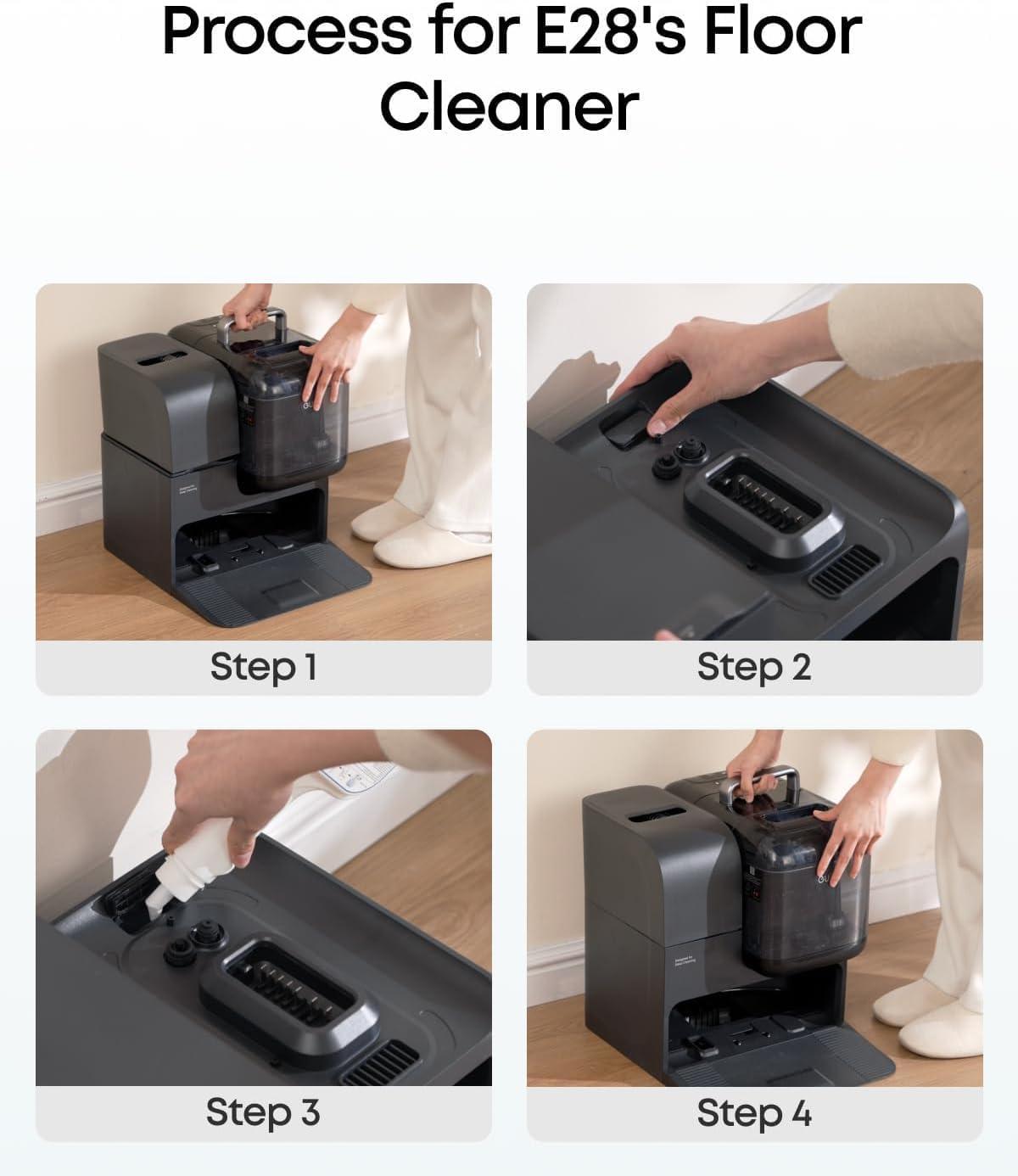 imageeufy Robot Vacuum Omni E28 HydroJet System Portable Deep Cleaner Turbo Suction DuoSpiral Detangle Brushes CornerRover Arm Official Hard Floor Cleaning Solution1