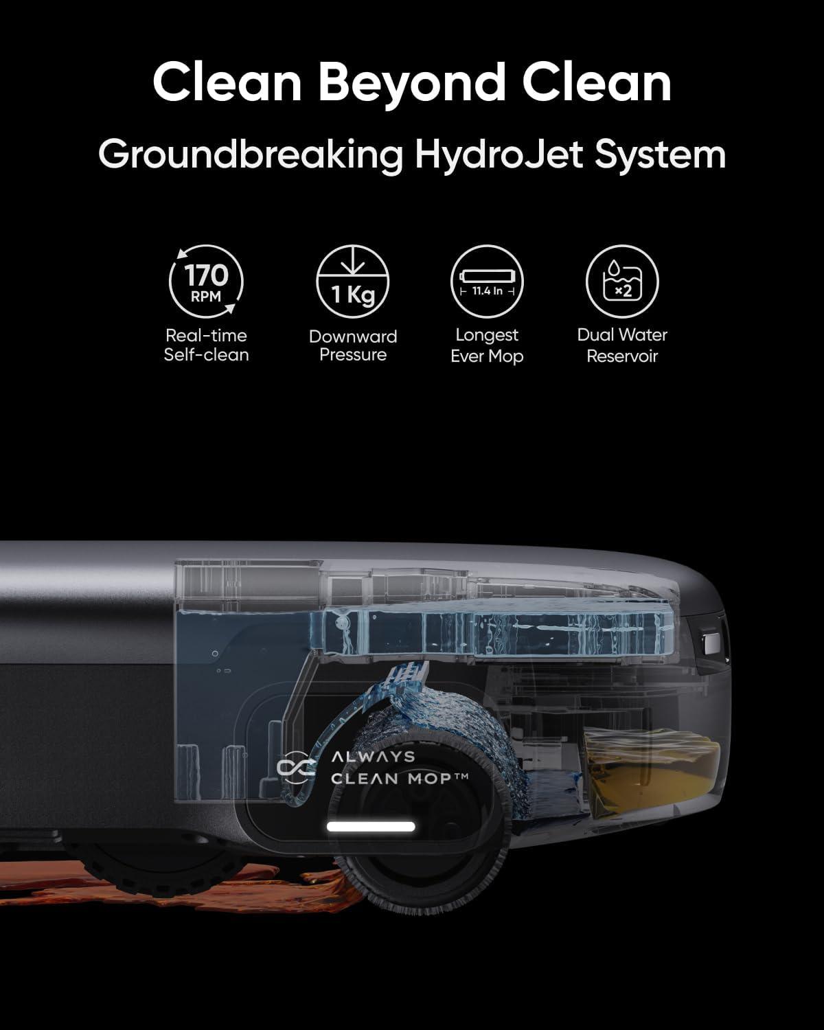 imageeufy Robot Vacuum Omni S1 Pro with AllinOne Station HydroJet System with Roller Mop Robot Vacuum and Mop Combo EcoClean Ozone Incredible Suction Automatic Water Refill and Drainage System