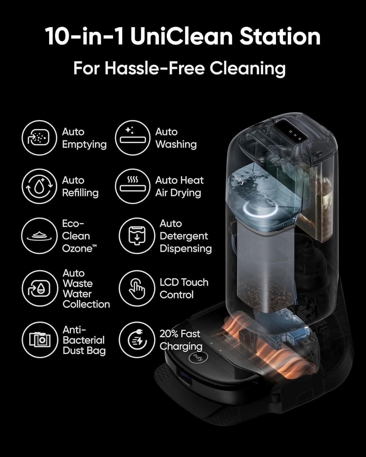 imageeufy Robot Vacuum Omni S1 Pro with AllinOne Station HydroJet System with Roller Mop Robot Vacuum and Mop Combo Incredible Suction Official Hard Floor Cleaner Safe and Gentle for Hand