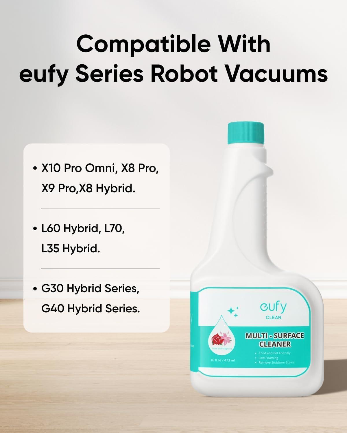 imageeufy X10 Pro Omni Robot Vacuum and Mop Combo 8000 Pa Suction Dual Mops with 12 mm AutoLift and Carpet Detection Official Floor Cleaning Solutions 2 BottlesX10 and 2 Bottles