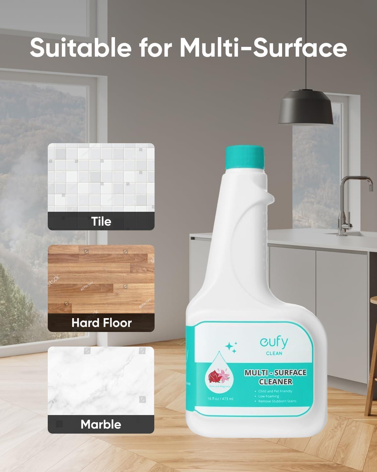 imageeufy X10 Pro Omni Robot Vacuum and Mop Combo 8000 Pa Suction Dual Mops with 12 mm AutoLift and Carpet Detection Official Floor Cleaning Solutions 2 BottlesX10 and 2 Bottles