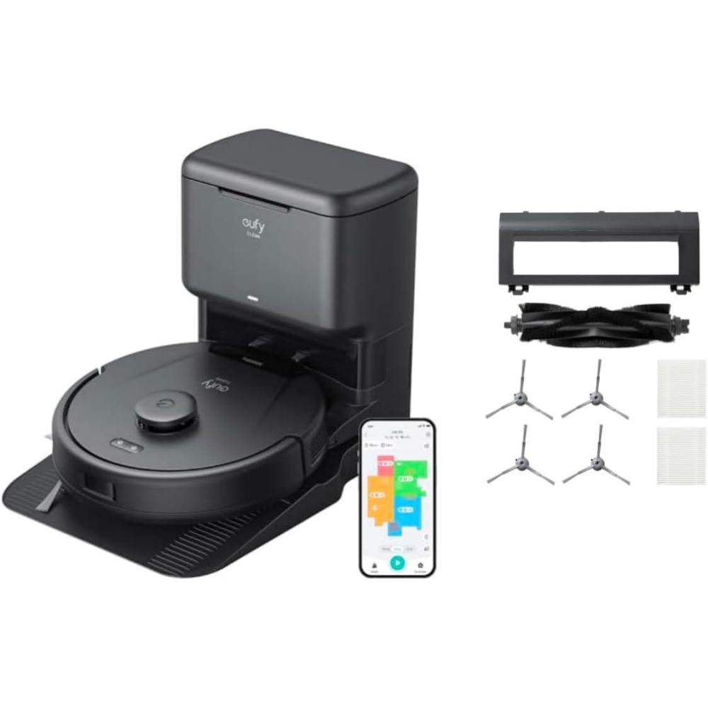 imageeufy L60 Robot Vacuum with Self Empty Station Hair Detangling Technology Up to 60 Days Hands Free Cleaning 5000 Pa Suction Replacement Accessories Kit