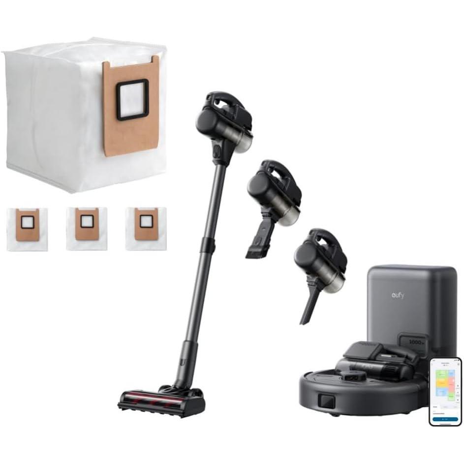 imageeufy Robot Vacuum 3in1 E20 with Versatile Stick and Handheld Vacuum Cleaner ComboSelf Emptying Up to 75 Days Max 30000Pa Smart Obstacle Avoidance Official Official 3X Dust Bags