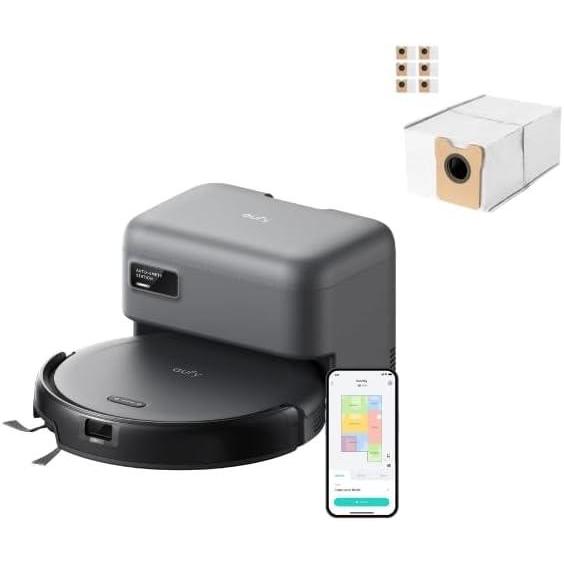 imageeufy Robot Vacuum C10 with Self Emptying 8 Weeks Hands Free Advanced Smart Mapping with LiDAR Navigation 285Inch Slim Design Powerful Suction Edge Expansion Brush for Pet Hair 6 Pack Dust Bag