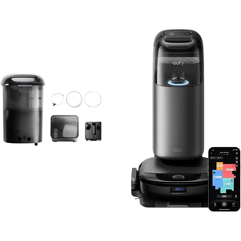 imageeufy Robot Vacuum Omni S1 Pro with AllinOne Station HydroJet System with Roller Mop Robot Vacuum and Mop Combo EcoClean Ozone Incredible Suction Automatic Water Refill and Drainage System