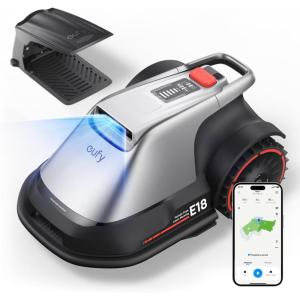 eufy E18 Robot Lawn Mower, Max 0.3 Acres, Vision Navigation, Hands-Free Auto Mapping, Wire Free RTK Free, Multi-Zone Management, AI Obstacle Avoidance, APP Control, 18° Slope, Cut Height 1″-3″(eufy E18 to 0.3 Acre)