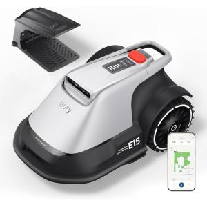 eufy E18 Robot Lawn Mower, Max 0.3 Acres, Vision Navigation, Hands-Free Auto Mapping, Wire Free RTK Free, Multi-Zone Management, AI Obstacle Avoidance, APP Control, 18° Slope, Cut Height 1″-3″(eufy E15 slim to 800 m²)