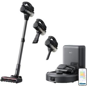 eufy Robot Vacuum 3-in-1 E20,with Versatile Stick and Handheld Vacuum Cleaner Combo,Self Emptying Up to 75 Days,Max 30,000Pa,Smart Obstacle Avoidance,Pro-Detangle,Ideal for Carpet,Crevices,Stairs