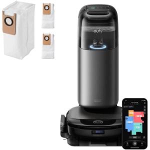 eufy Robot Vacuum Omni S1 Pro with All-in-One Station, HydroJet System with Roller Mop, Robot Vacuum and Mop Combo, Incredible Suction + Offical Dust Bag, 3 Packs Included, 6-Month Replacement