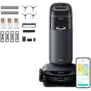 eufy S1 with All-in-One Station, HydroJet System with Roller Mop, Robot Vacuum and Mop Combo, Incredible Suction, Obstacle Avoidance + Official Accessory Kit