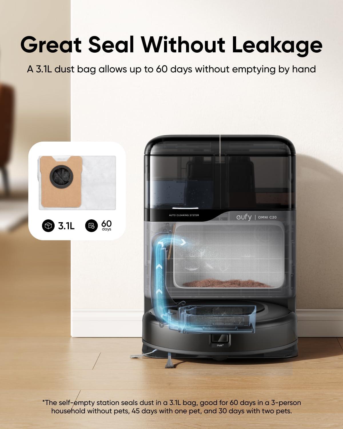 imageeufy Official Accessories 6Pack Large Capacity Dust Bags Compatible with C20 Omni Robot Vacuum