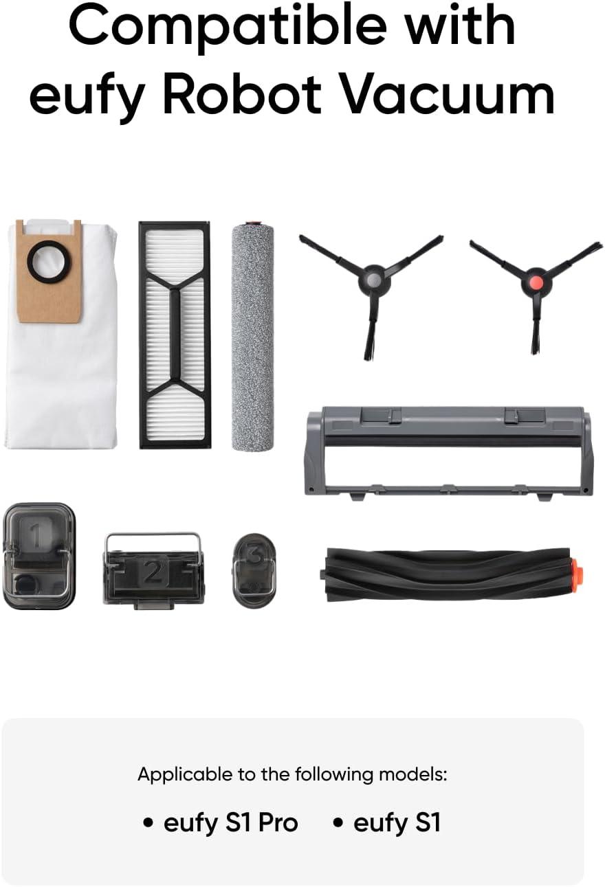imageeufy Official Accessory Kit for Omni S1 ProS1 2 Rolling Mops 4 HighPerformance Filters Dirty Water Reservoir Filter Rolling Brush amp Brush Guard 3 Dust Bags and 2 Sets of Side Brushes