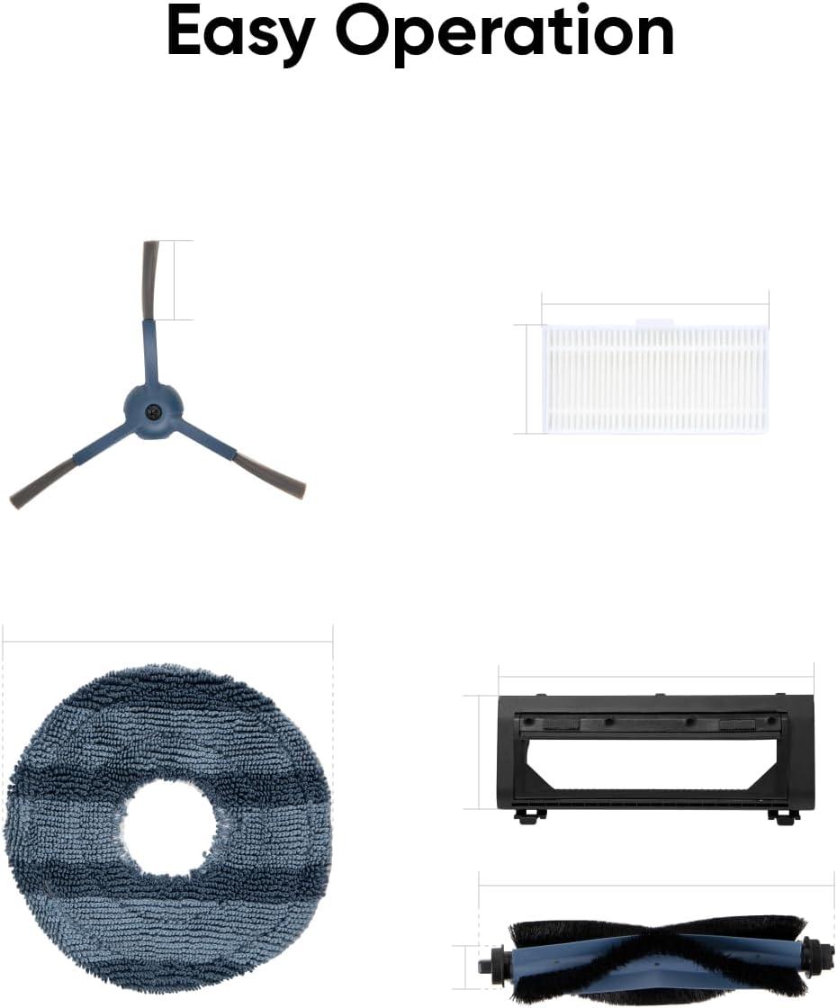 imageeufy Official Accessory Kit for Robot Vacuum Omni C20 2 Side Brushes 2 Washable Filters 1 Rolling Brush 1 Brush Guard 2 Mop Pads