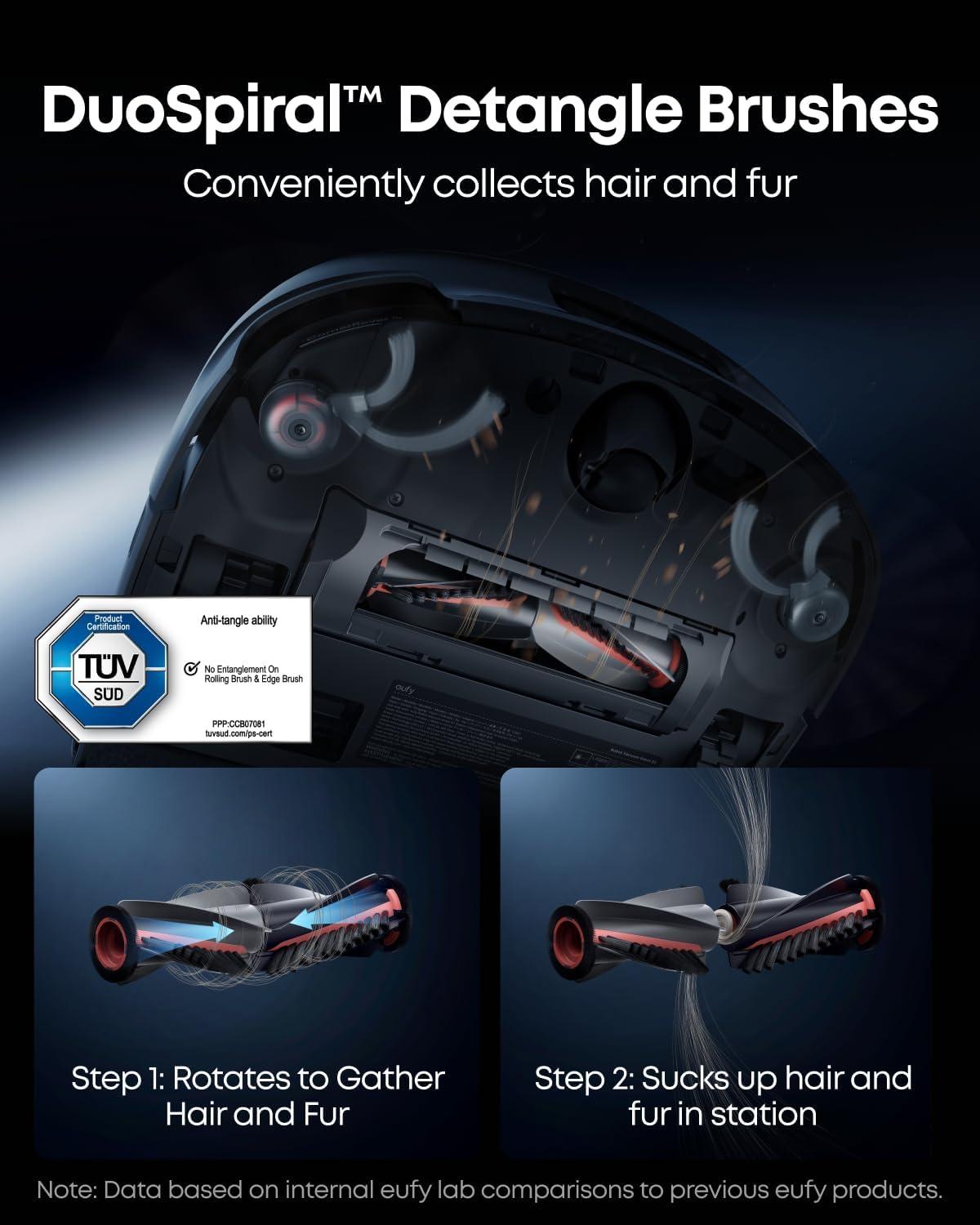 imageeufy Robot Vacuum Omni S2 and Mop Combo 9999 Germ Removal HydroJet 20 Always SelfCleaning Roller Mop 30000 Pa FadeFree Suction 5Layer Filtration 68Days Self Emptying Fragrance Diffuser