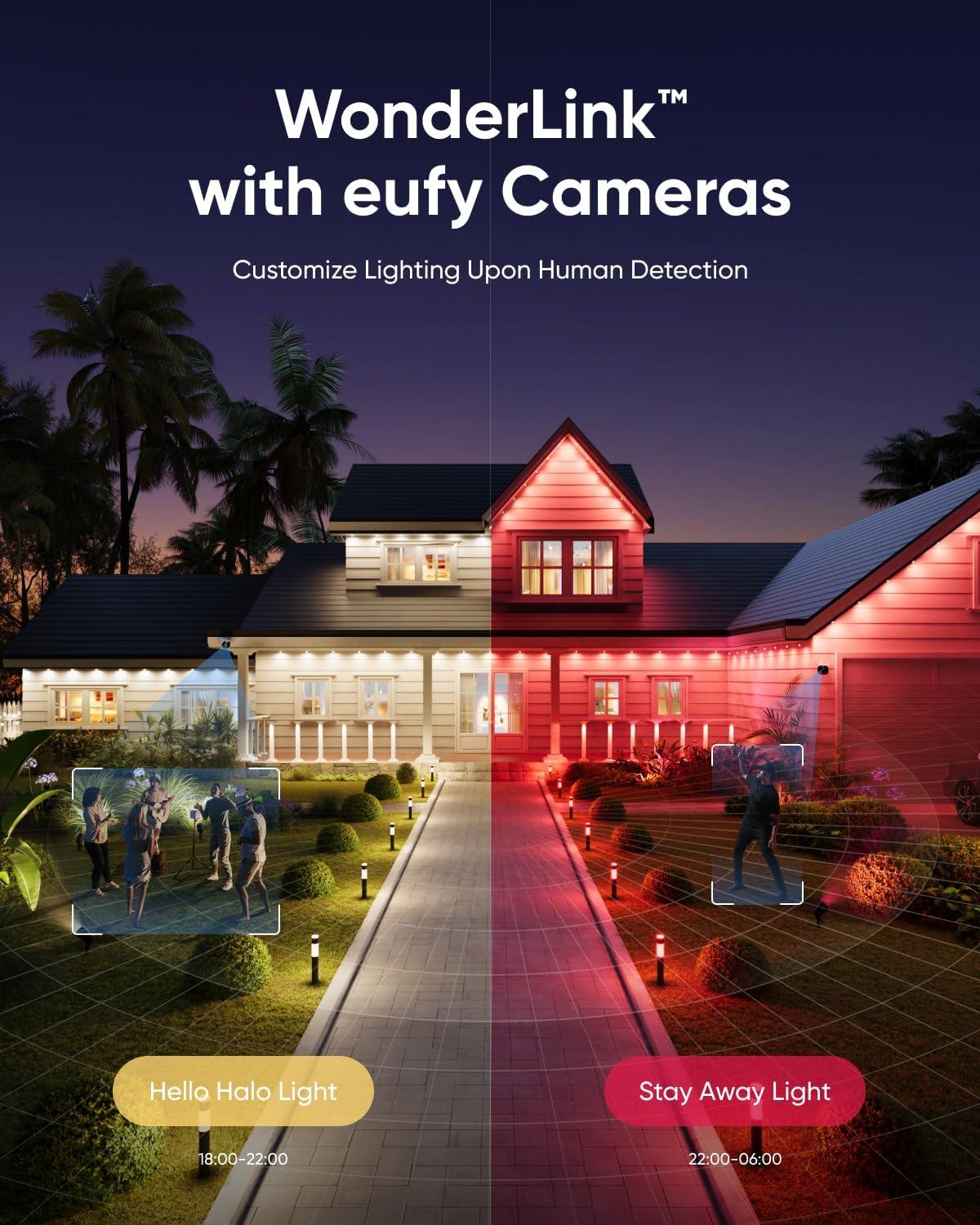 imageeufy Permanent Outdoor Lights E22 100ft with 60 TripleLED Lights Smart RGBWW for Christmas Daily and Holiday Up to IP67 Waterproof AI Light Themes for Christmas Decorations Works with eufy CamsWhite