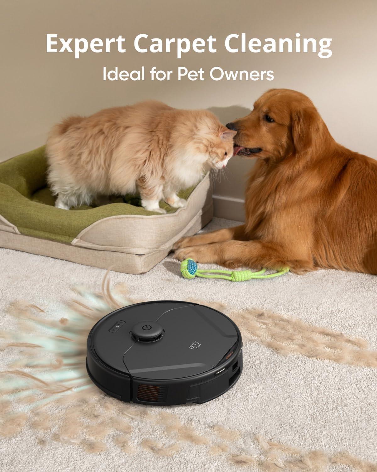 imageeufy X8 Pro Robot Vacuum SelfEmpty Station TwinTurbine 2X 4000 Pa Suction 45 Days HandsFree Cleaning iPath Laser Pet Hair Deep Clean on Carpet Smart Cleaner for Home with Pets