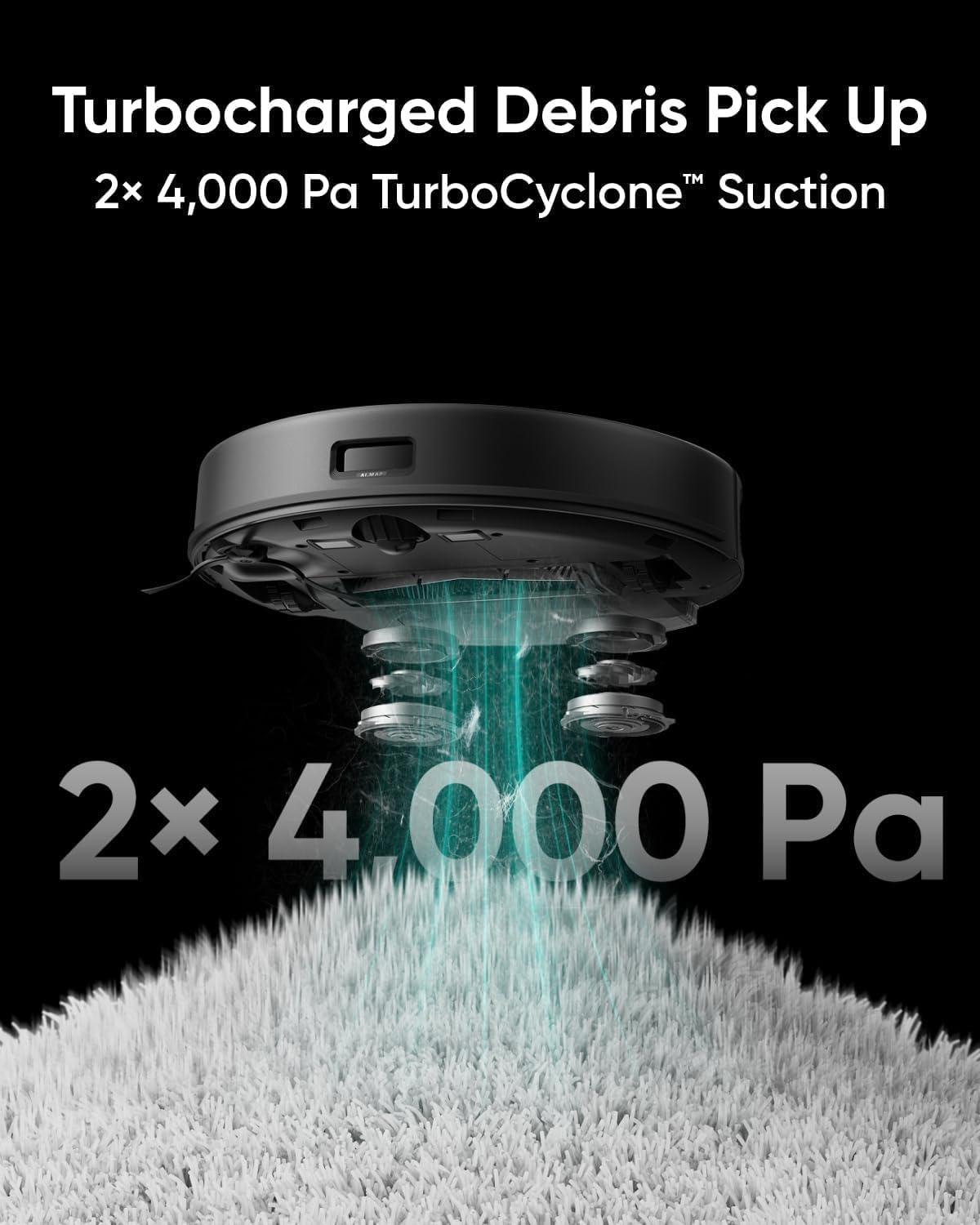 imageeufy X8 Pro Robot Vacuum SelfEmpty Station TwinTurbine 2X 4000 Pa Suction 45 Days HandsFree Cleaning iPath Laser Pet Hair Deep Clean on Carpet Smart Cleaner for Home with Pets